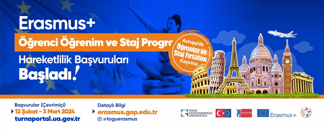 ERASMUS+ KA131 2023 PROJE DÖNEMİ ÖĞRENCİ ÖĞRENİM VE STAJ HAREKETLİLİĞİ BAŞVURULARI BAŞLADI